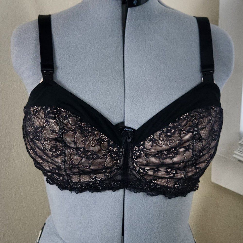 Paramour Nursing Bra Size 42DD Sexy Nursing Bra Black Pink